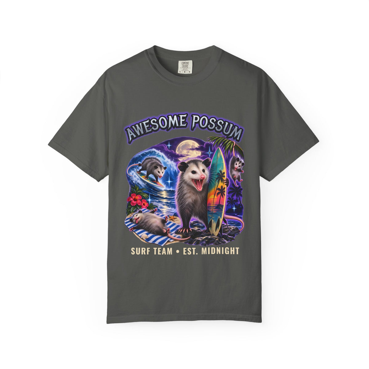 Awesome Possum Surf Team Shirt | Funny Possum Bootleg Tee | Comfort Colors T-Shirt