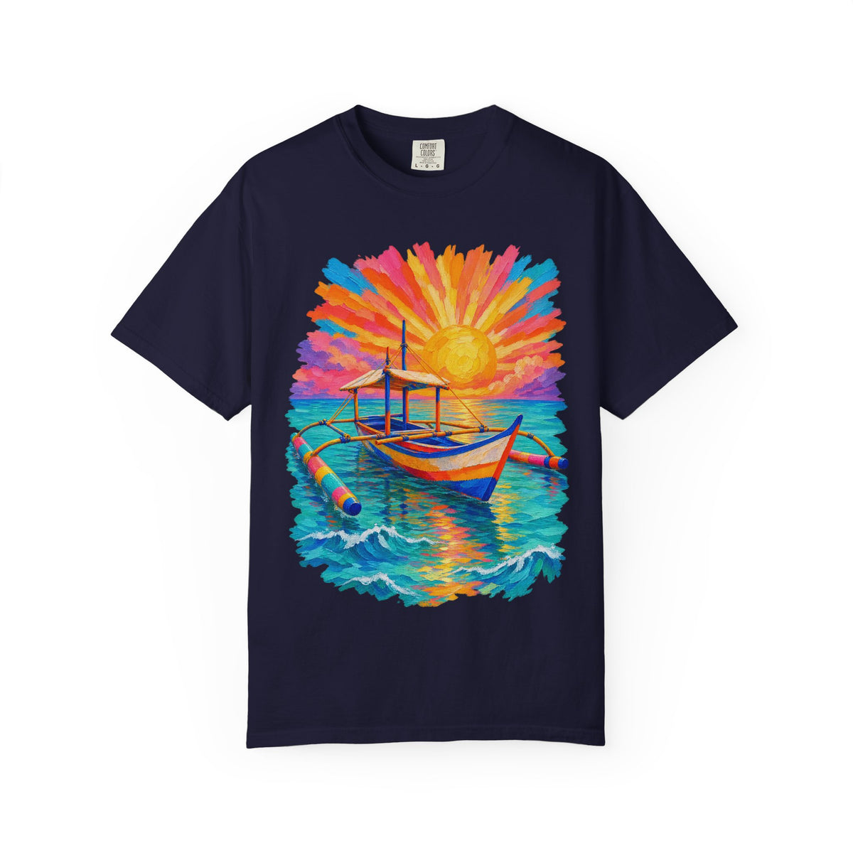 Filipino Bangka Boat Shirt | Philippines Sunburst Beach Tee | Comfort Colors T-Shirt