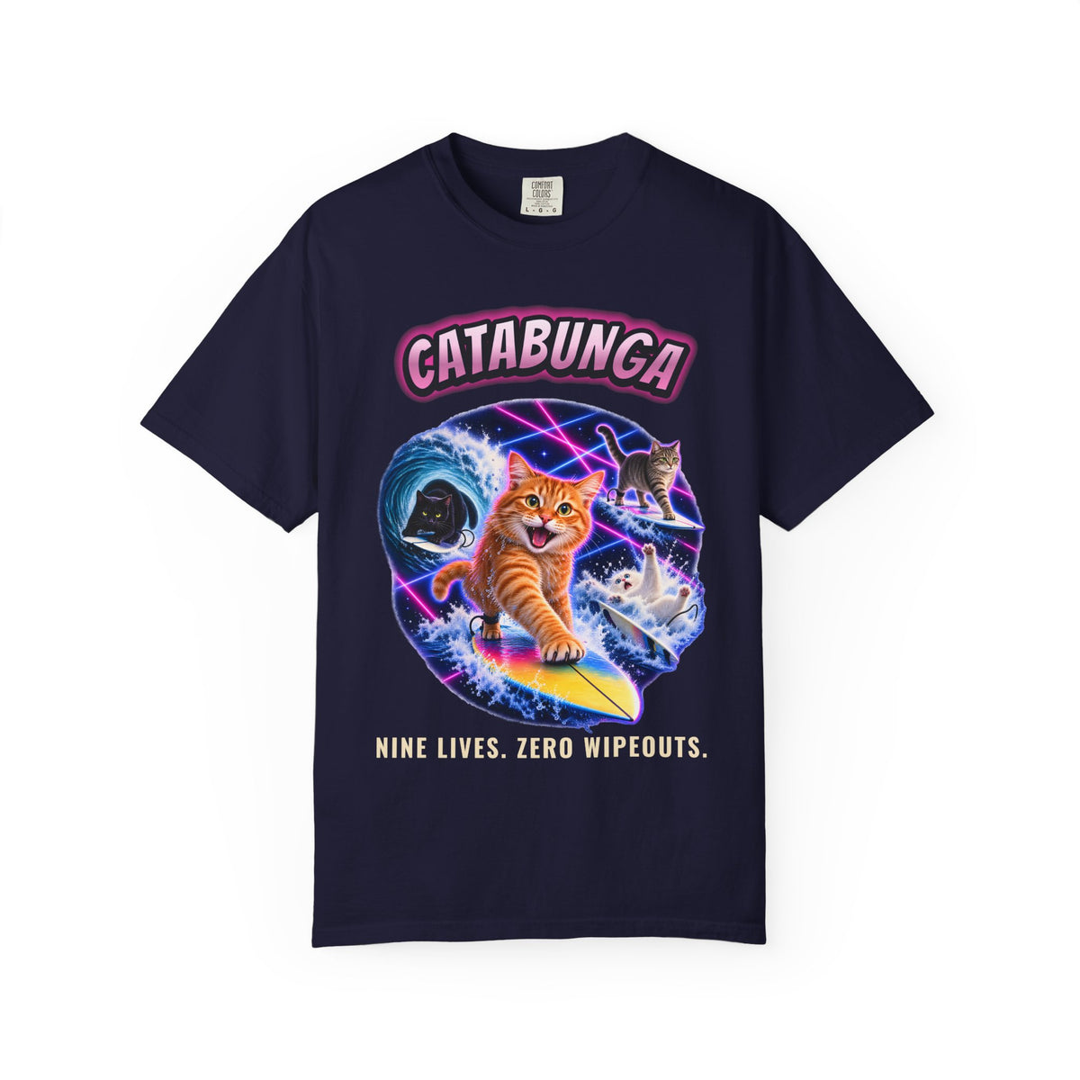 Catabunga Surf Cat Shirt | Funny Cat Bootleg Tee | Comfort Colors T-Shirt