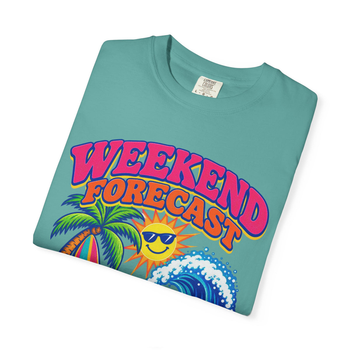 Weekend Forecast Surf Tee | Funny Weather Shirt | Beach Weekend T-Shirt | Comfort Colors