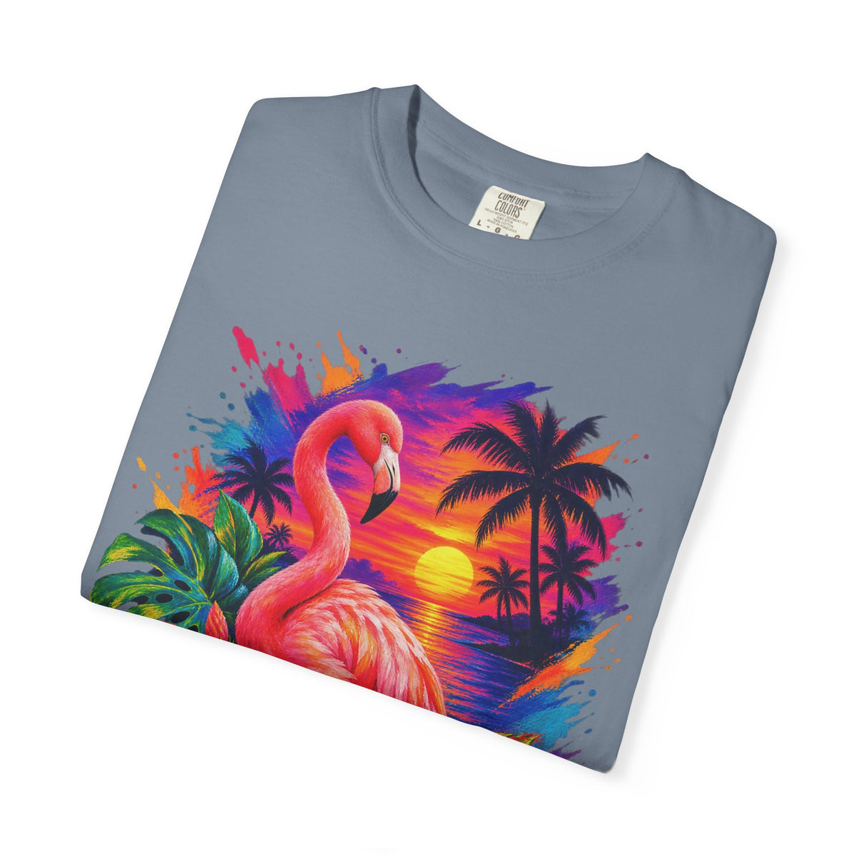 Flamingo Sunset Shirt | Tropical Flamingo Paradise Tee | Comfort Colors T-Shirt