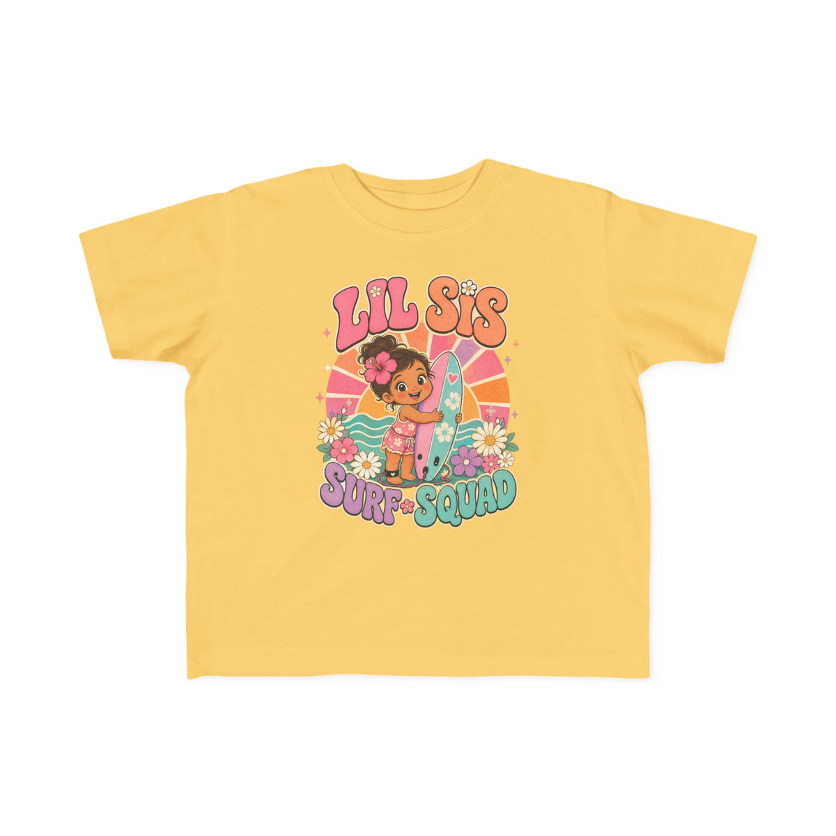 Lil Sis Surf Squad Kids Tee | Little Sister Surf Shirt | Toddler Beach T-Shirt | Surf Kid Gift