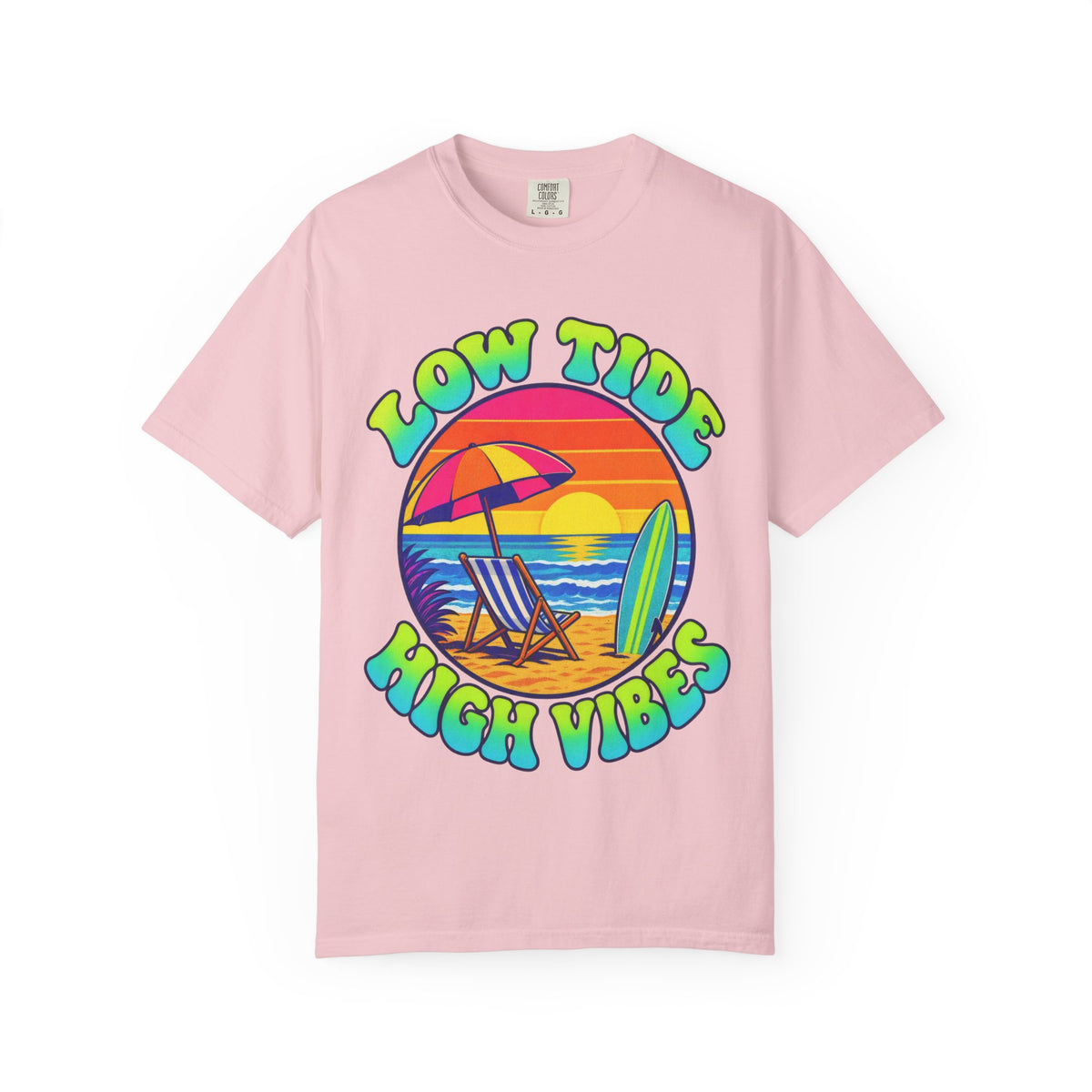 Low Tide High Vibes Tee | Good Vibes Beach Shirt | Colorful Tide Pool T-Shirt | Comfort Colors