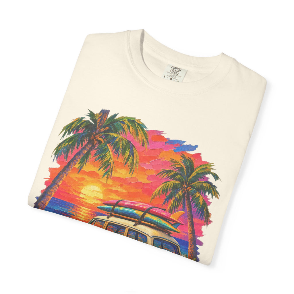 Surf Van Sunset Shirt | Retro Camper Van Beach Tee | Comfort Colors T-Shirt