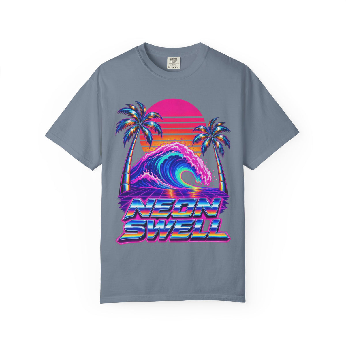 Neon Swell Tee | 80s Neon Surf Shirt | Retro Wave T-Shirt | Comfort Colors