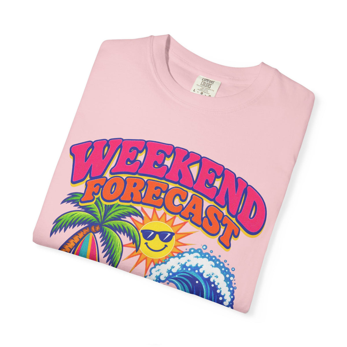 Weekend Forecast Surf Tee | Funny Weather Shirt | Beach Weekend T-Shirt | Comfort Colors