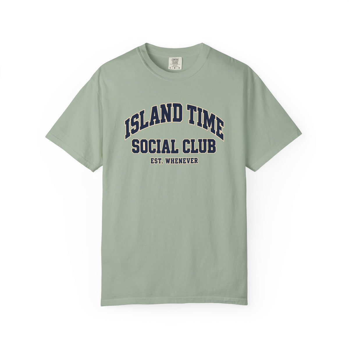 Island Time Social Club Tee | Est. Whenever | Varsity Beach T-Shirt | Comfort Colors Vacation Shirt
