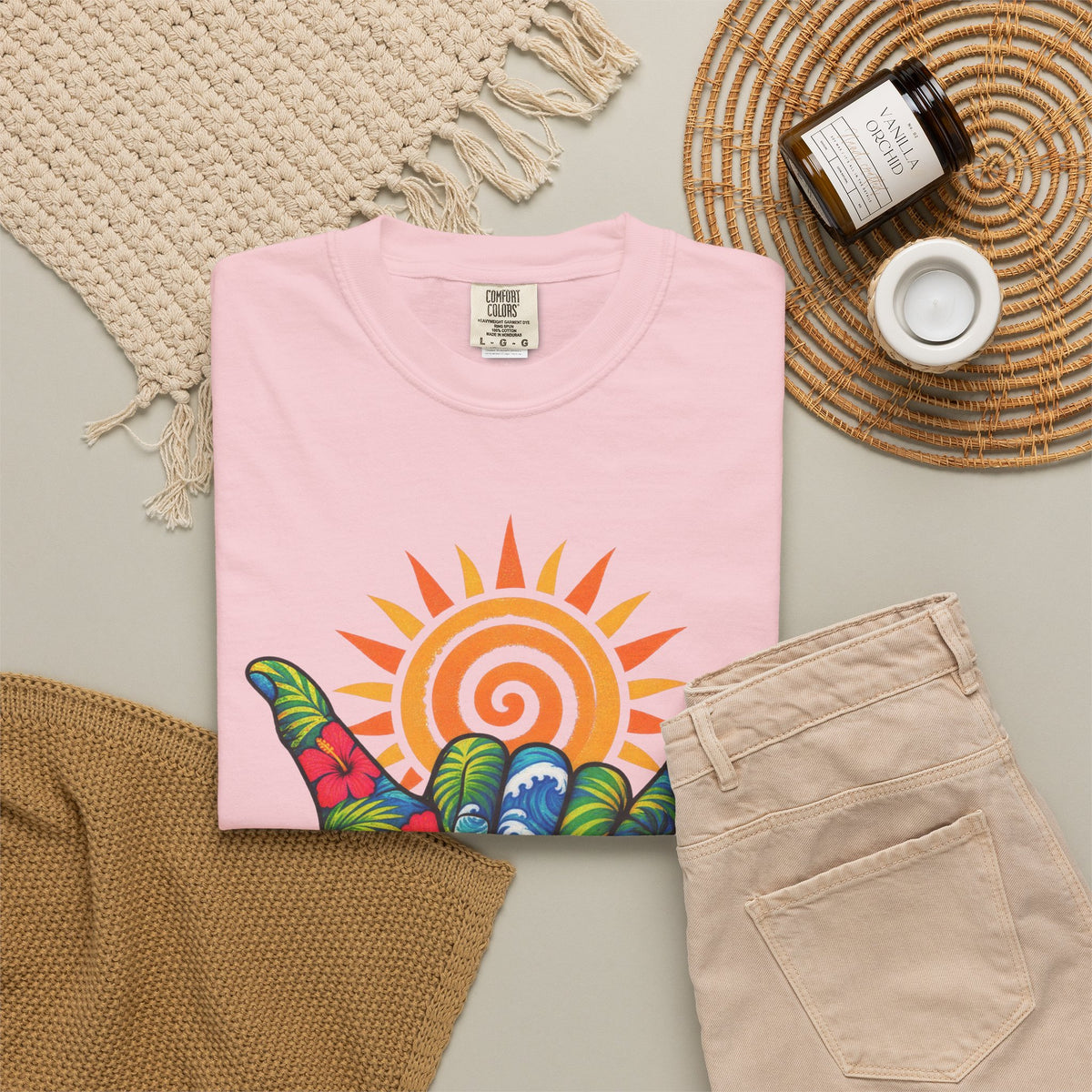 Hang Loose Tee | Shaka Surf Shirt | Retro Beach T-Shirt | Comfort Colors