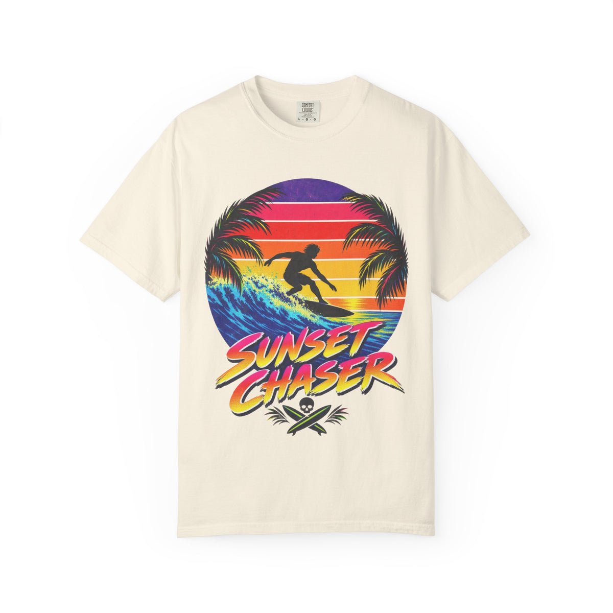 Sunset Chaser Tee | Retro Sunset Shirt | Tropical Surf T-Shirt | Comfort Colors