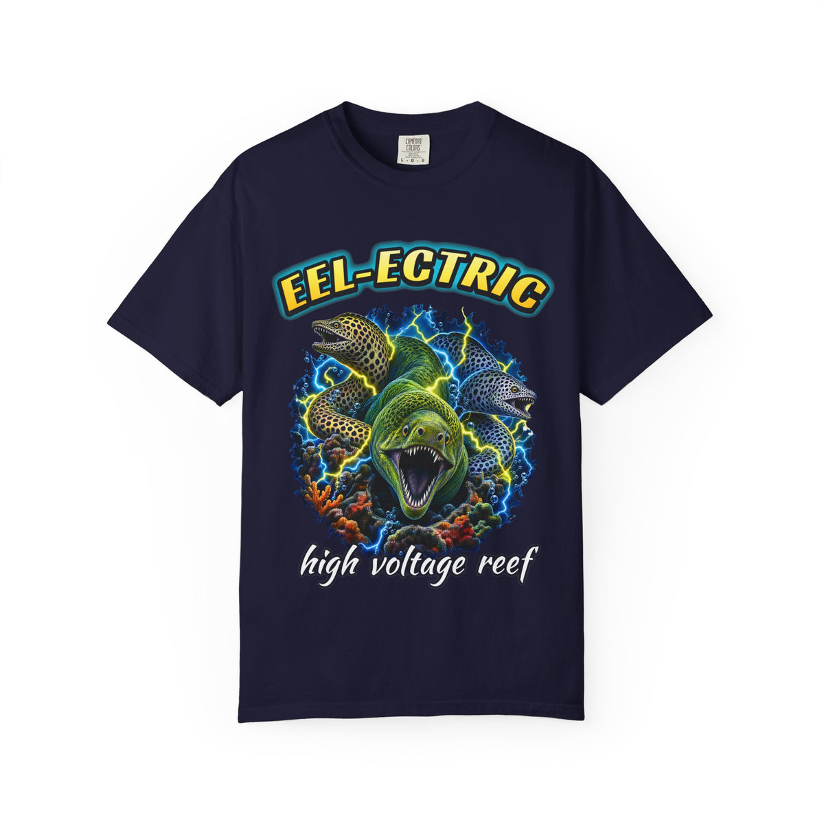 Eel-ectric Moray Eel Shirt | Neon Reef Bootleg Tee | Comfort Colors T-Shirt