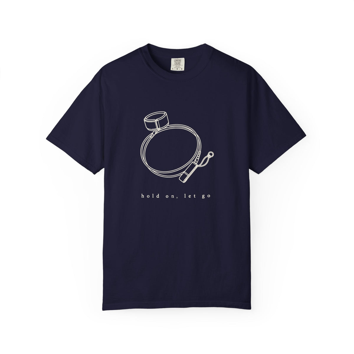 Hold On, Let Go Tee | Minimal Surf Leash Shirt | Inspirational Ocean T-Shirt | Comfort Colors