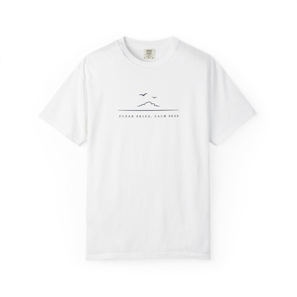 Clear Skies, Calm Seas Tee | Minimal Seagull Shirt | Inspirational Ocean T-Shirt | Comfort Colors