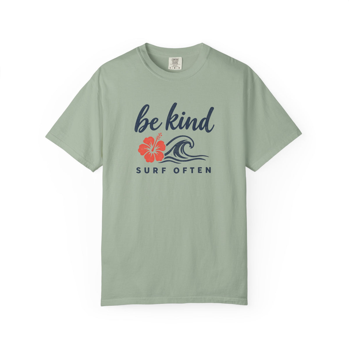 Be Kind Surf Often Tee | Minimalist Hibiscus Wave Shirt | Positive Surf T-Shirt | Comfort Colors Gift