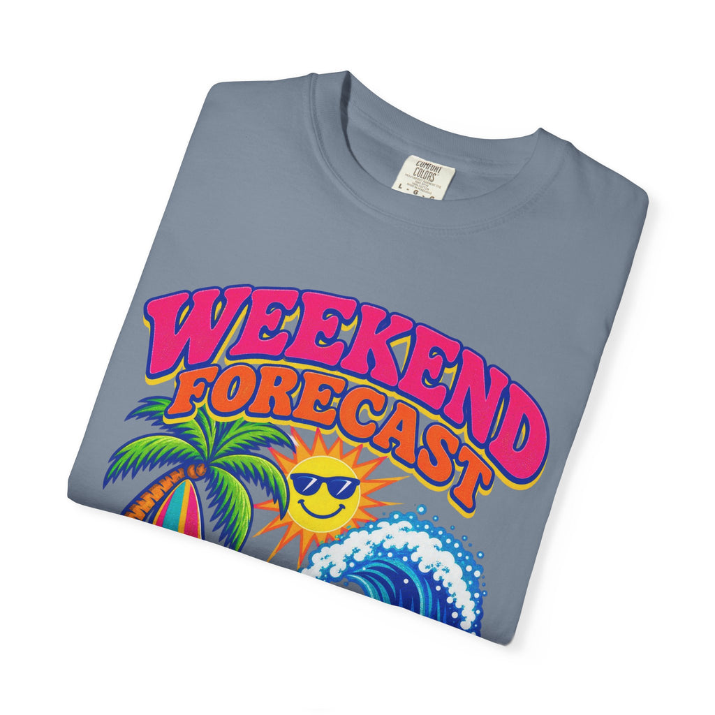 Weekend Forecast Surf Tee | Funny Weather Shirt | Beach Weekend T-Shirt | Comfort Colors