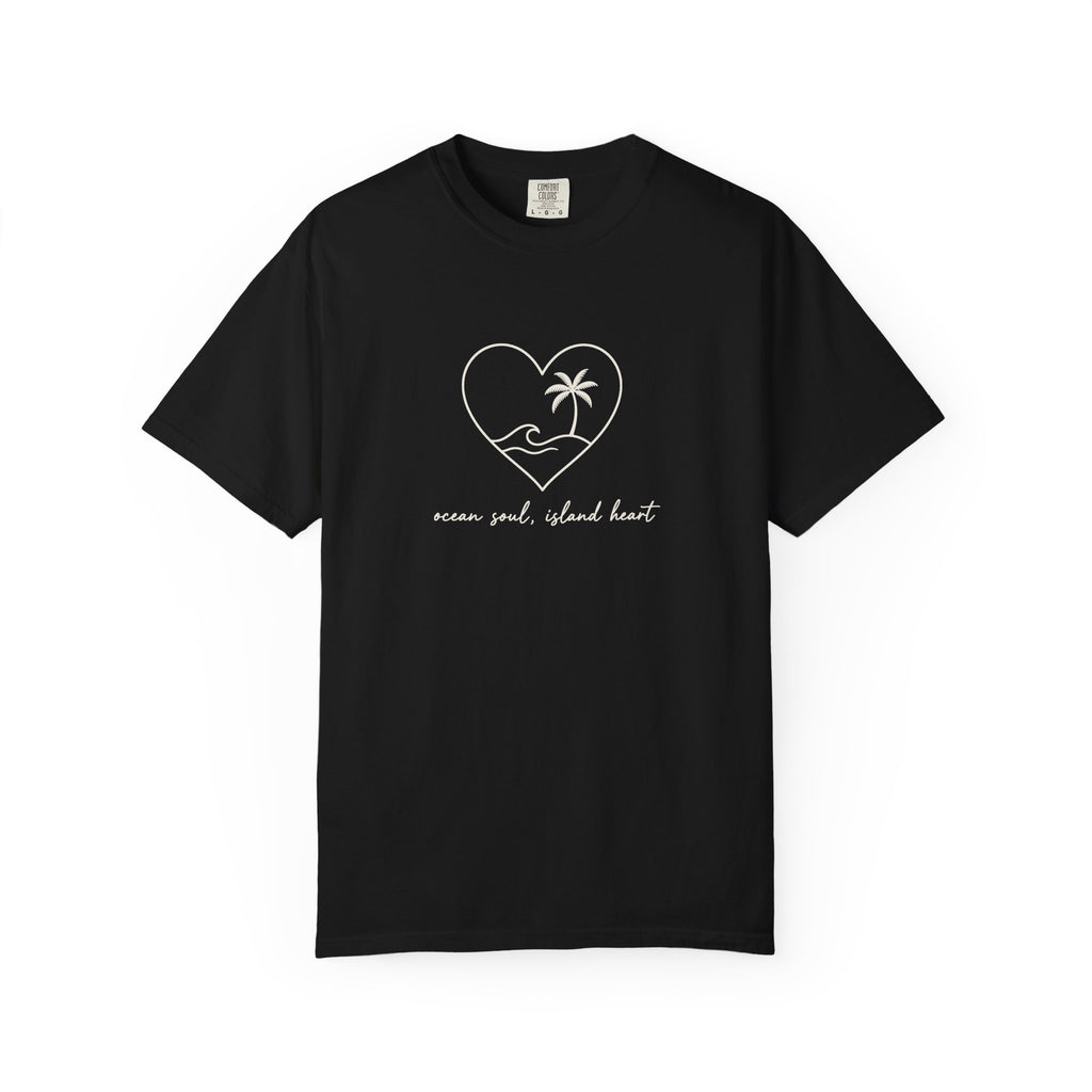 Ocean Soul, Island Heart Tee | Minimal Island Heart Shirt | Inspirational Ocean T-Shirt | Comfort Colors