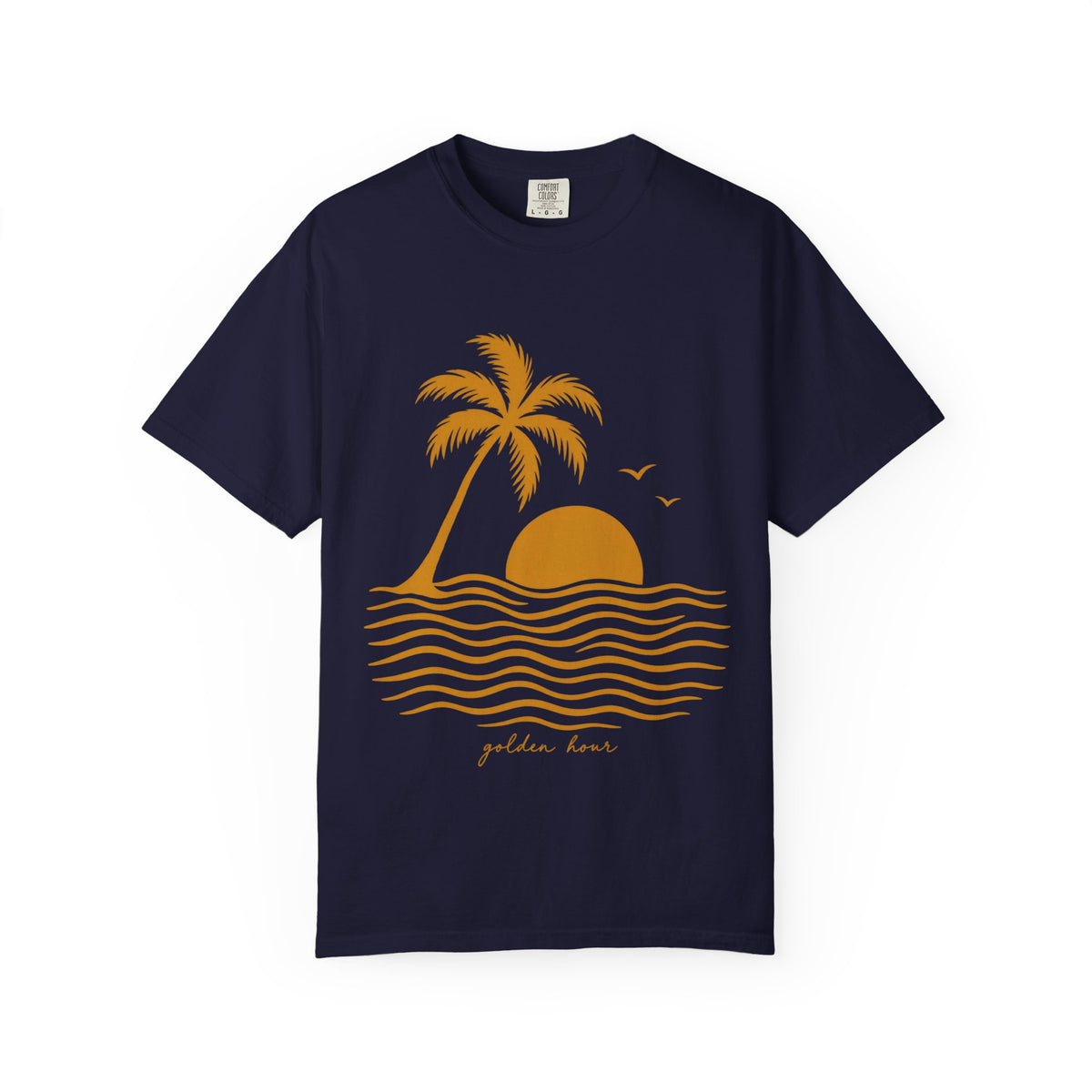 Golden Hour Palm Shirt | Minimal Sunset Wave Lines Tee | Comfort Colors T-Shirt