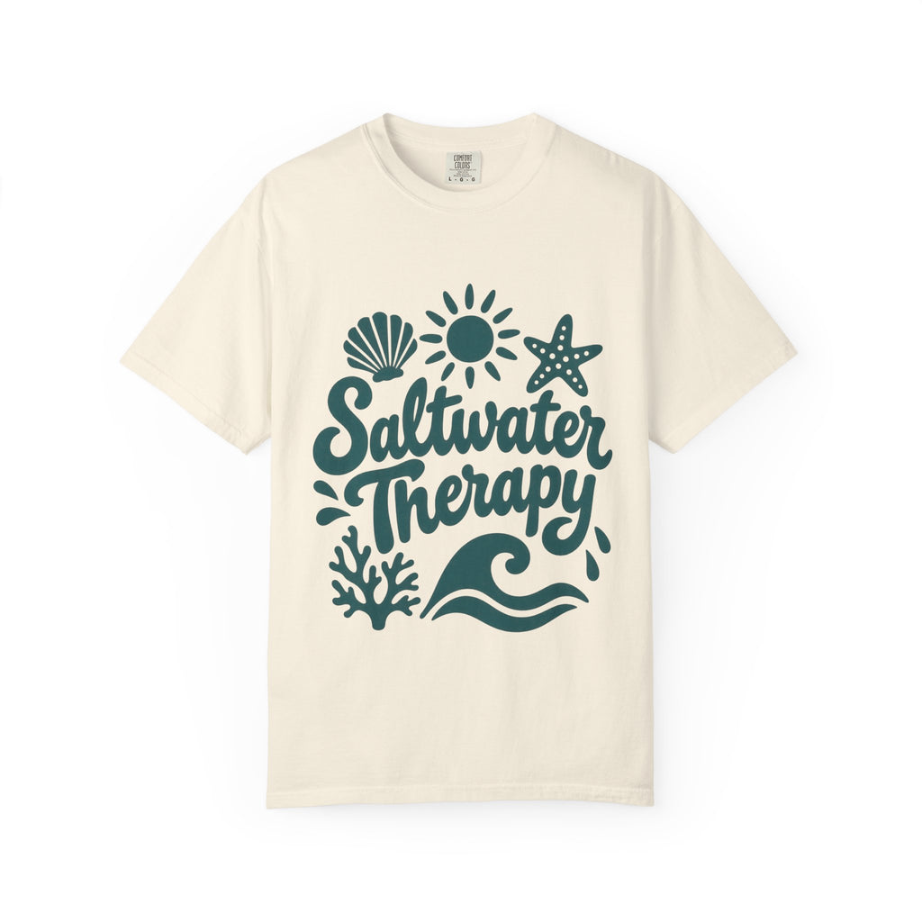 Saltwater Therapy Shirt | Hand Lettered Beach Tee | Comfort Colors T-Shirt