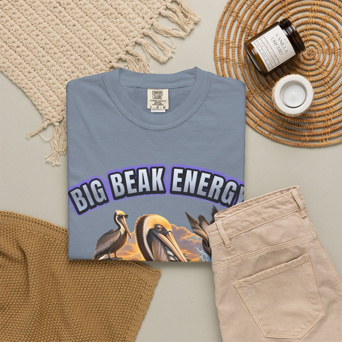 Pelican Big Beak Energy Shirt | Funny Pelican Bootleg Tee | Comfort Colors T-Shirt
