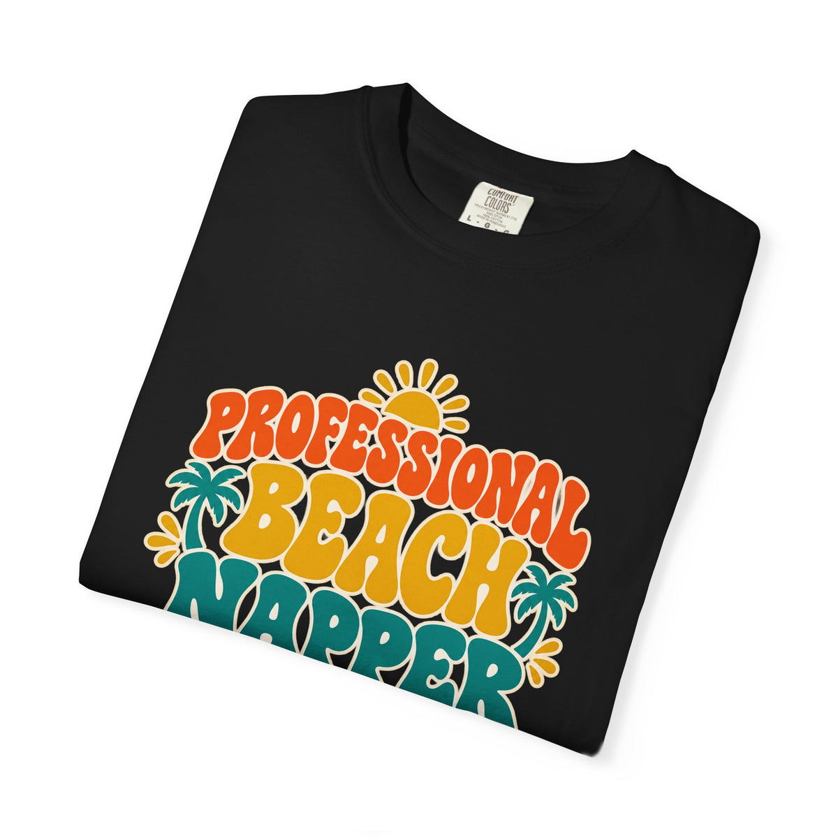 Professional Beach Napper Tee | Funny Beach Shirt | Retro Sun & Palm Vacation T-Shirt | Comfort Colors Beach Gift