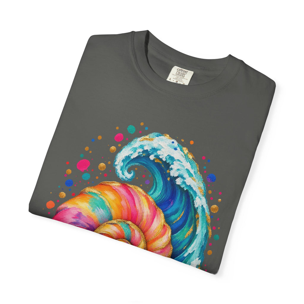 Spiral Seashell Wave Shirt | Pastel Shell Ocean Tee | Comfort Colors T-Shirt