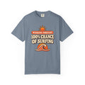 Weekend Forecast 100% Chance Of Surfing Tee | Funny Surf Shirt | Retro Wave Surfer T-Shirt | Comfort Colors