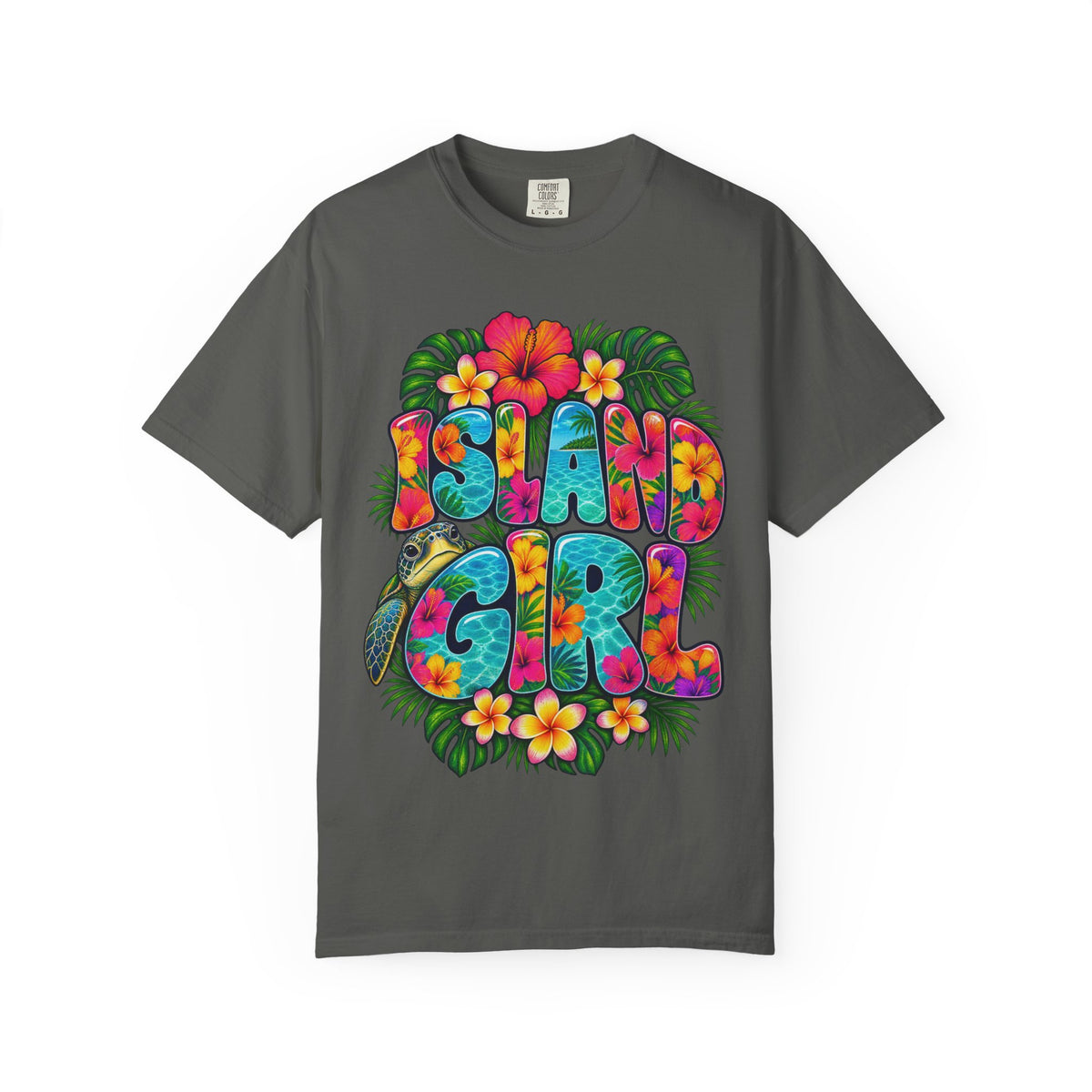 Island Girl Tee | Tropical Girl Shirt | Hibiscus Beach T-Shirt | Comfort Colors