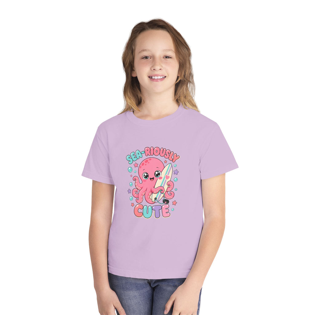 Sea-Riously Cute Kids Tee | Cute Octopus Kids Shirt | Youth Beach T-Shirt | Surf Kid Gift