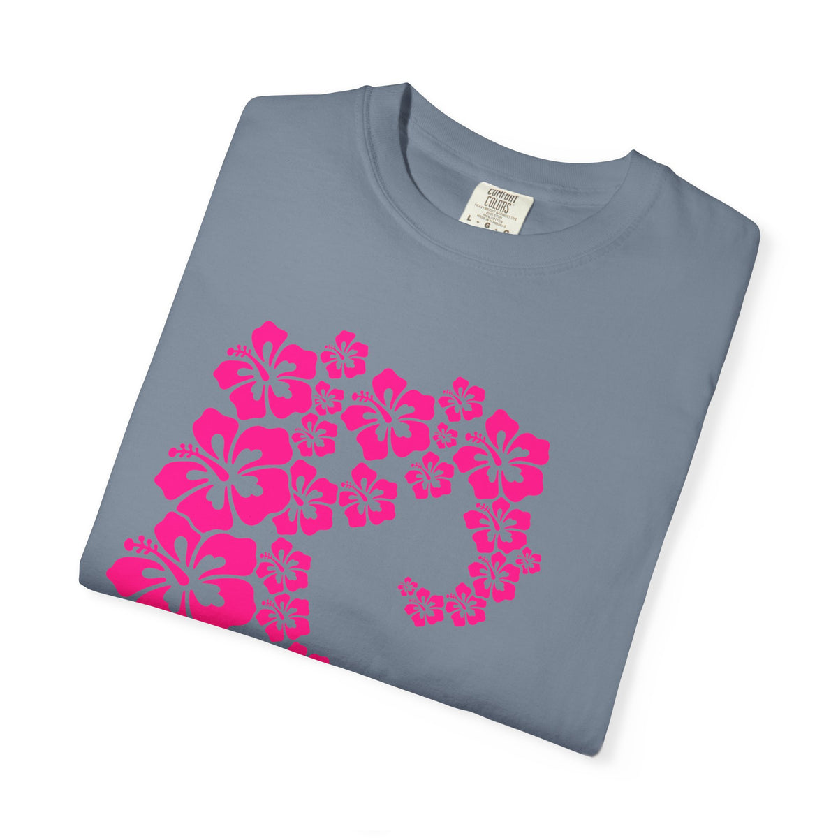 Hibiscus Wave Tee | Pink Flower Wave Shirt | Tropical Hawaiian Hibiscus T-Shirt | Comfort Colors