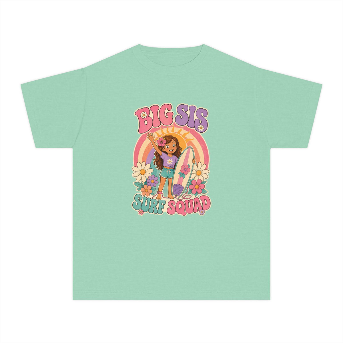 Big Sis Surf Squad Kids Tee | Big Sister Surf Shirt | Youth Beach T-Shirt | Surf Kid Gift