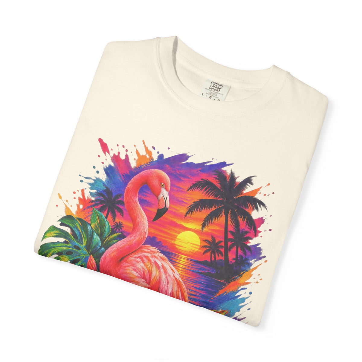 Flamingo Sunset Shirt | Tropical Flamingo Paradise Tee | Comfort Colors T-Shirt