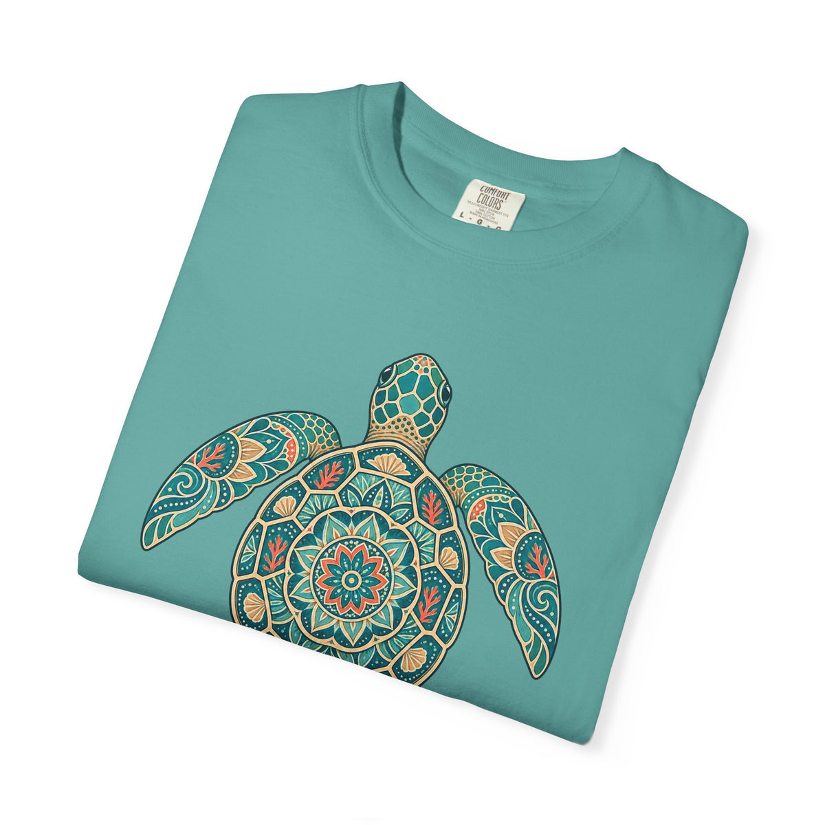 Slow Down Sea More Tee | Sea Turtle Mandala Shirt | Ocean Lover T-Shirt | Comfort Colors Seafoam