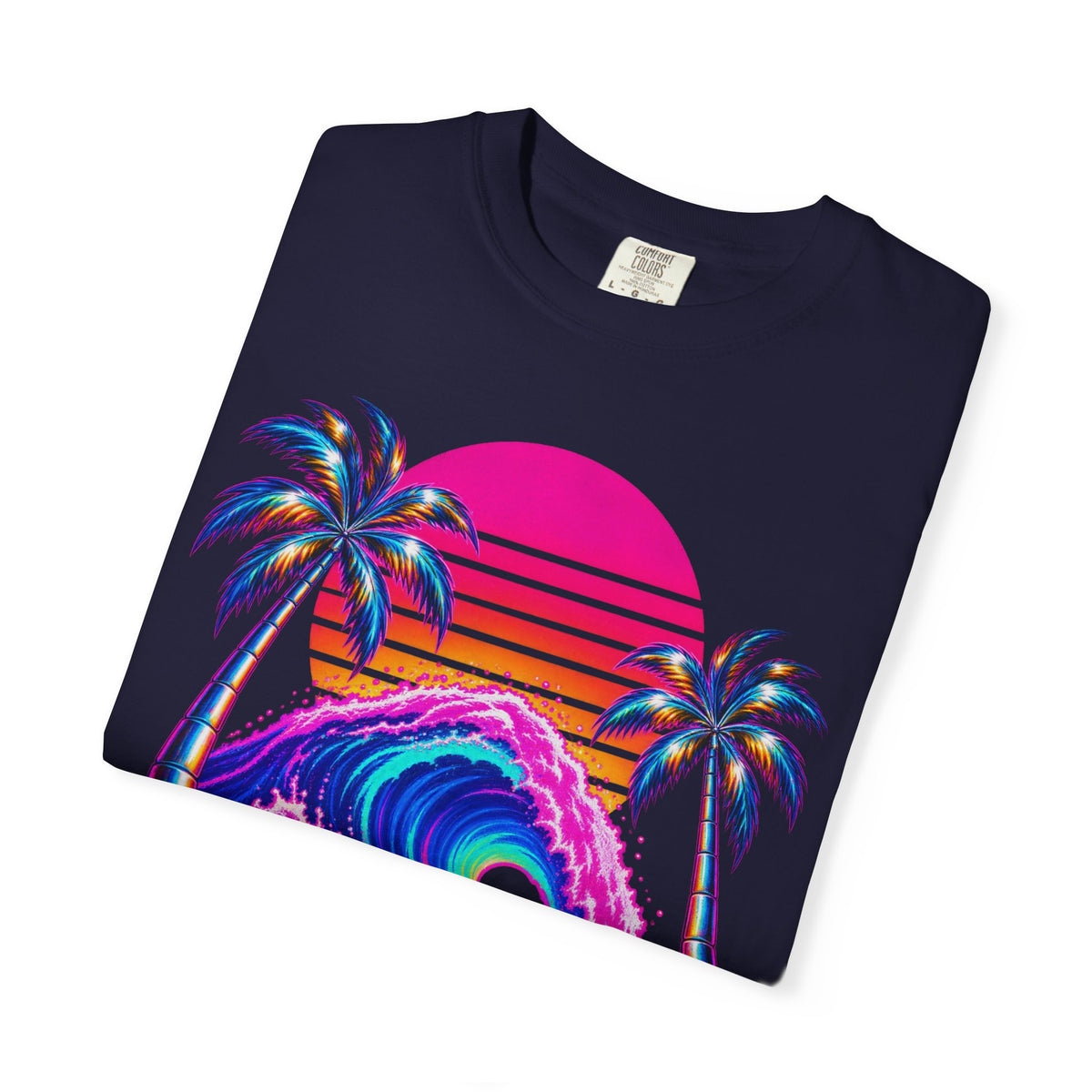 Neon Swell Tee | 80s Neon Surf Shirt | Retro Wave T-Shirt | Comfort Colors