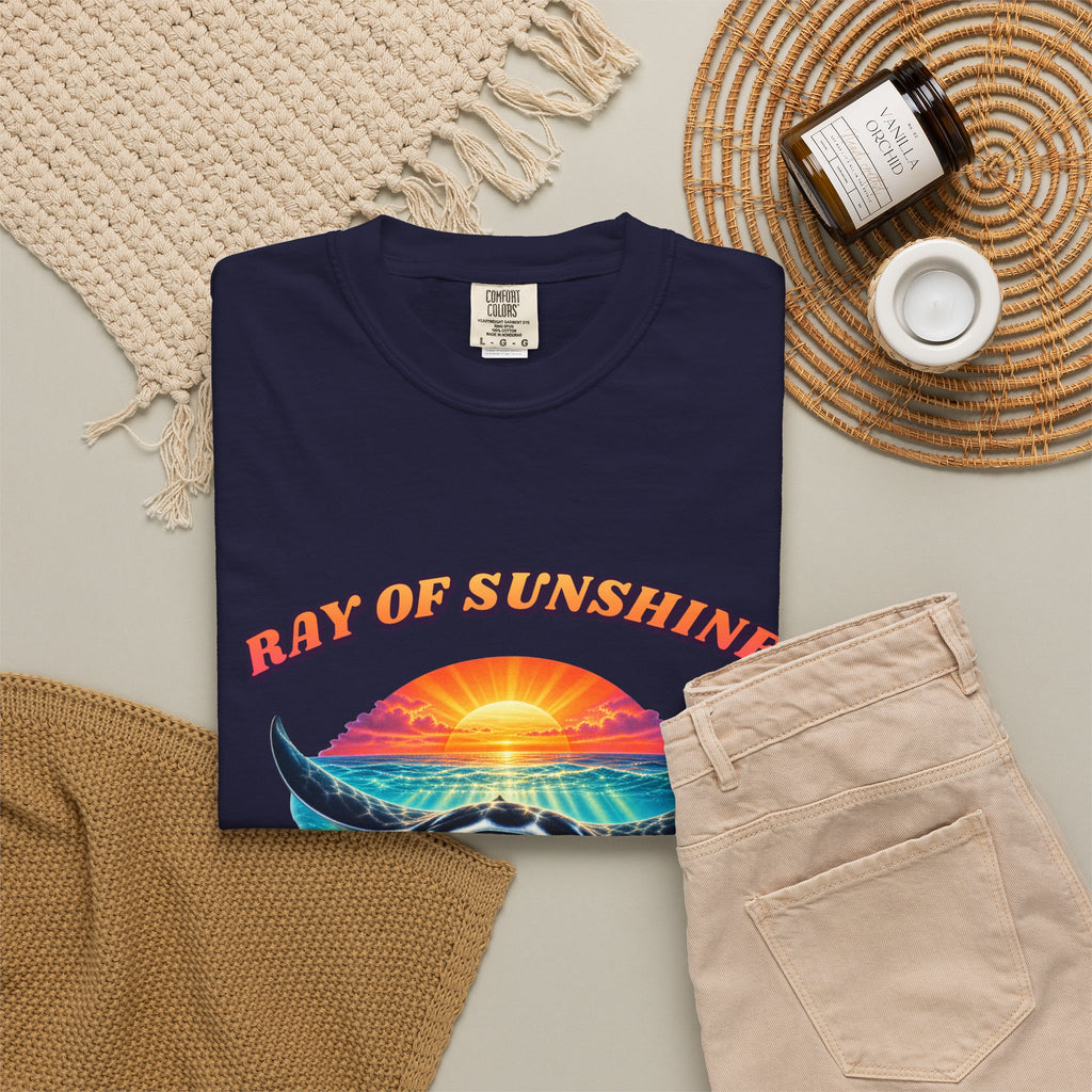 Ray Of Sunshine Stingray Shirt | Manta Ray Bootleg Tee | Comfort Colors T-Shirt