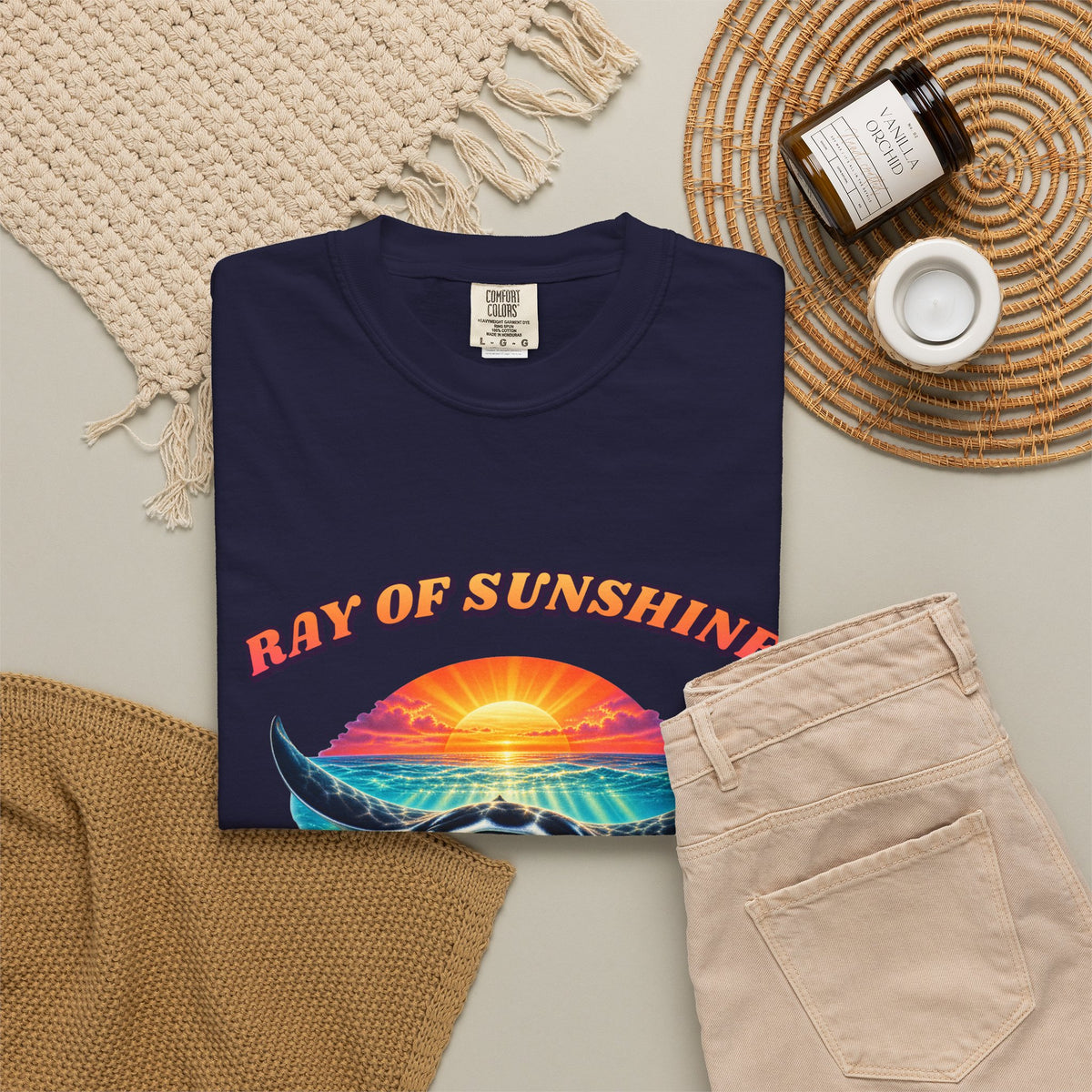 Ray Of Sunshine Stingray Shirt | Manta Ray Bootleg Tee | Comfort Colors T-Shirt