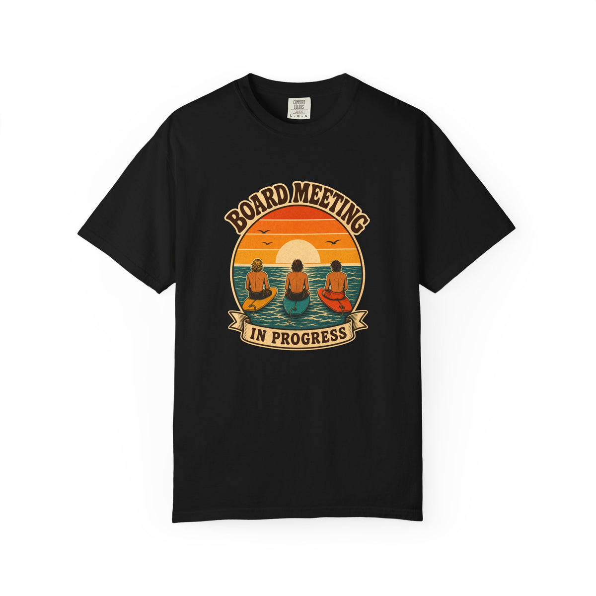 Board Meeting In Progress Tee | Funny Surf Shirt | Retro Beach T-Shirt | Comfort Colors Gift