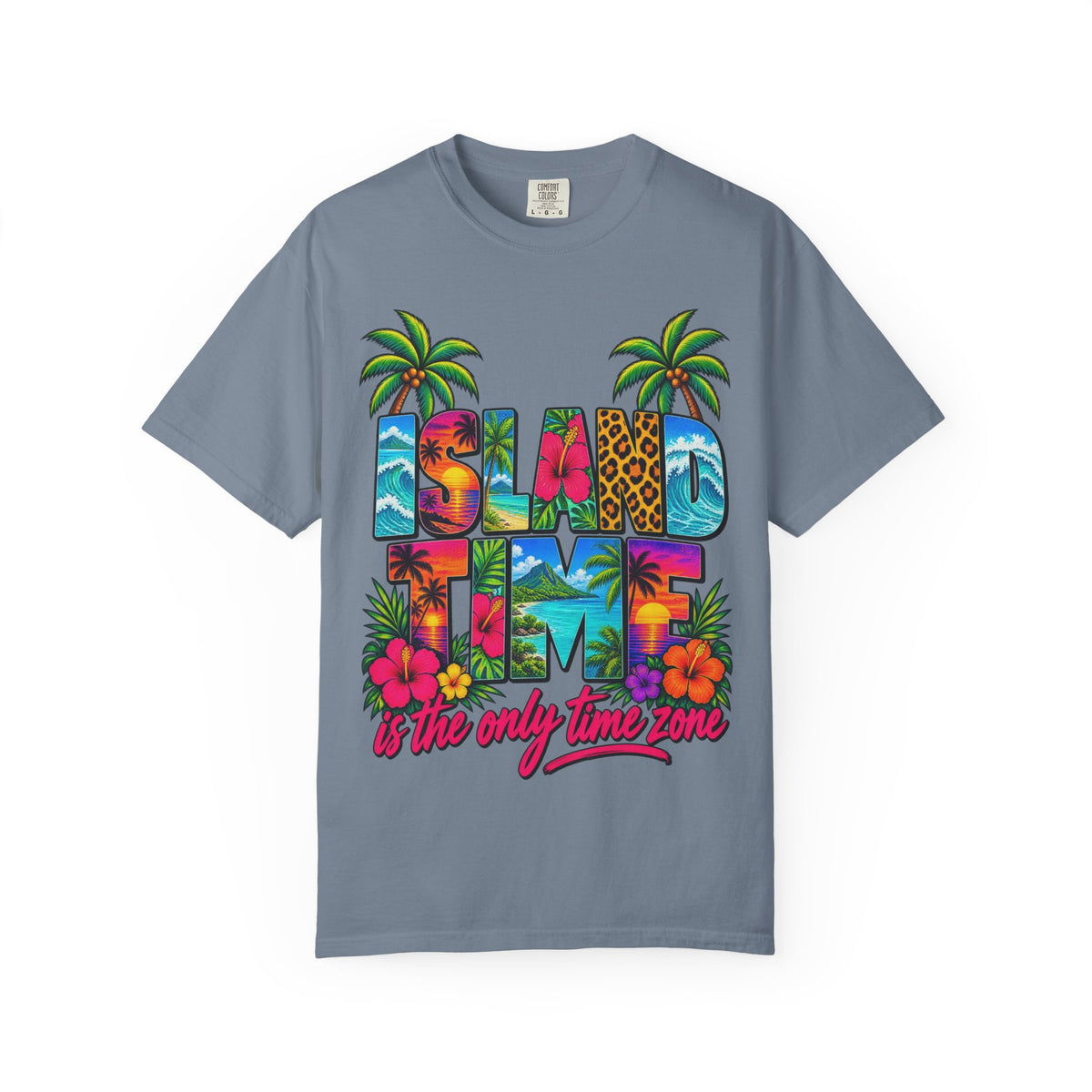 Island Time Tee | Tropical Island Shirt | Retro Vacation T-Shirt | Comfort Colors