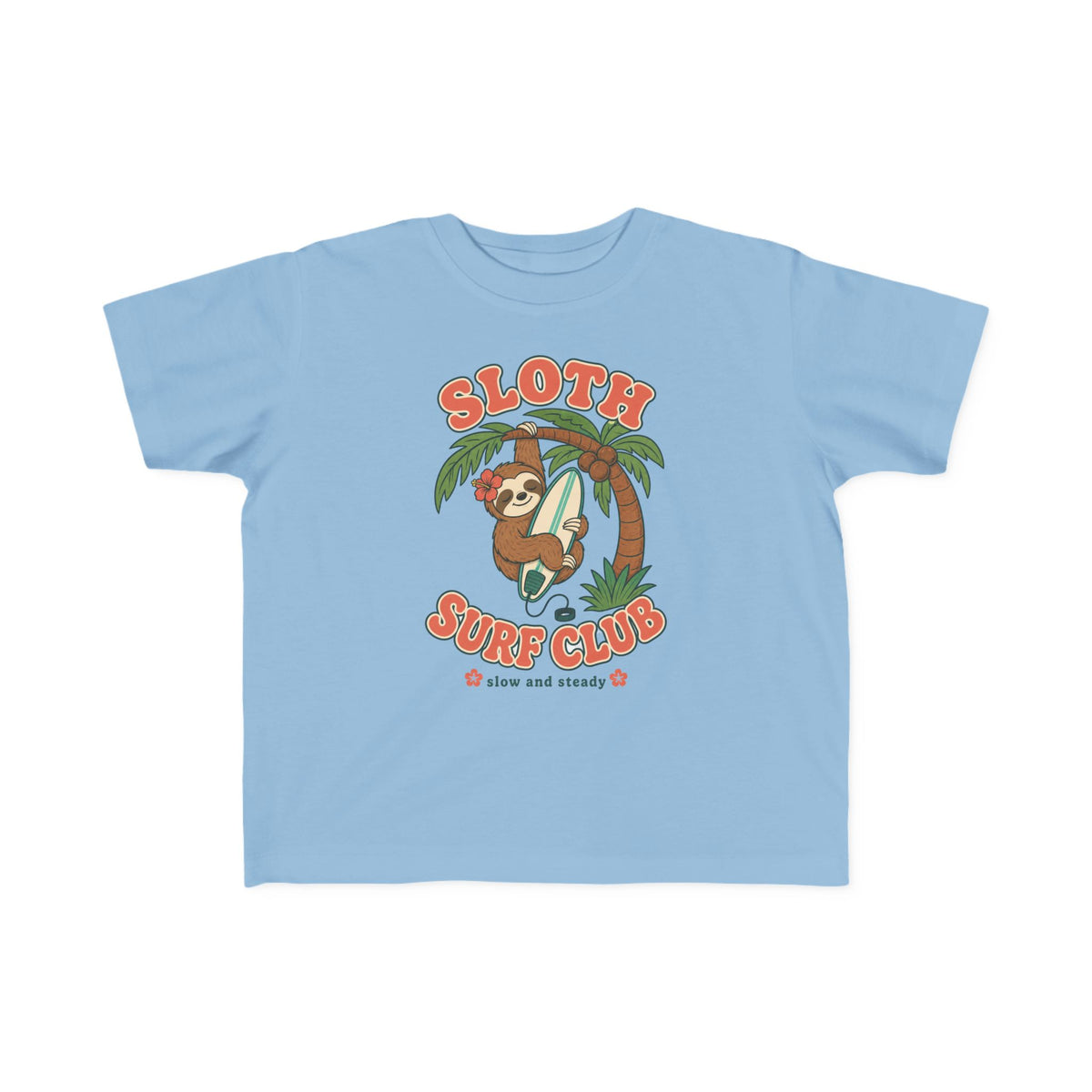 Sloth Surf Club Kids Tee | Sloth Kids Shirt | Toddler Beach T-Shirt | Surf Kid Gift