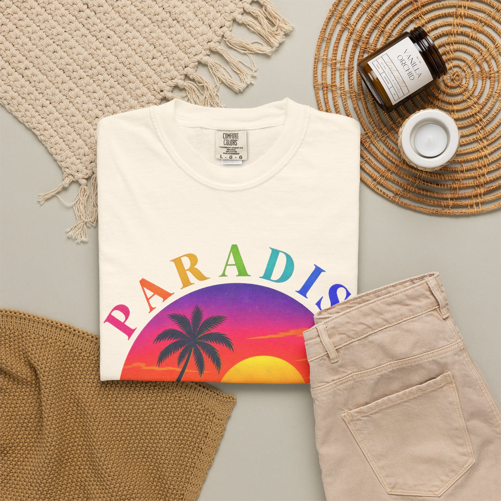 Paradise Found Tee | Tropical Island Shirt | Retro Palm T-Shirt | Comfort Colors