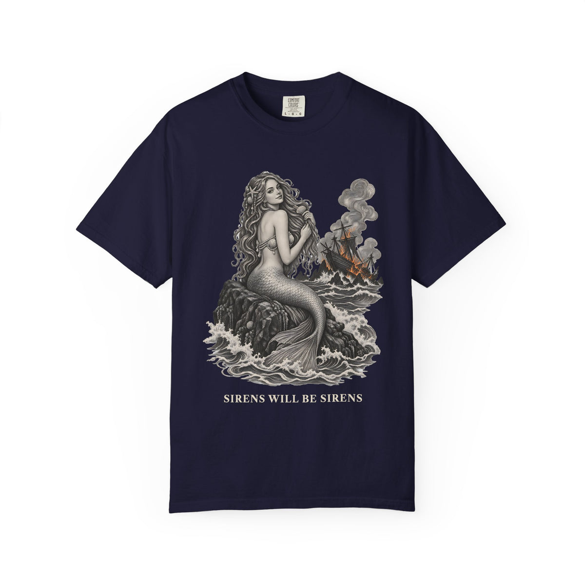 Sirens Will Be Sirens Shirt | Vintage Mermaid Etching Tee | Comfort Colors T-Shirt
