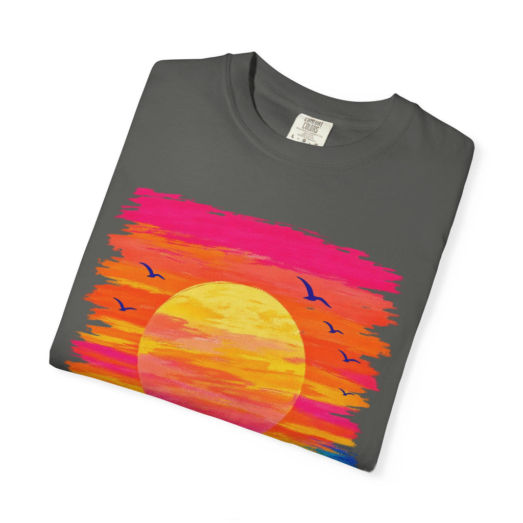 Grunge Sunset Surfer Shirt | Retro Stripe Surf Tee | Comfort Colors T-Shirt