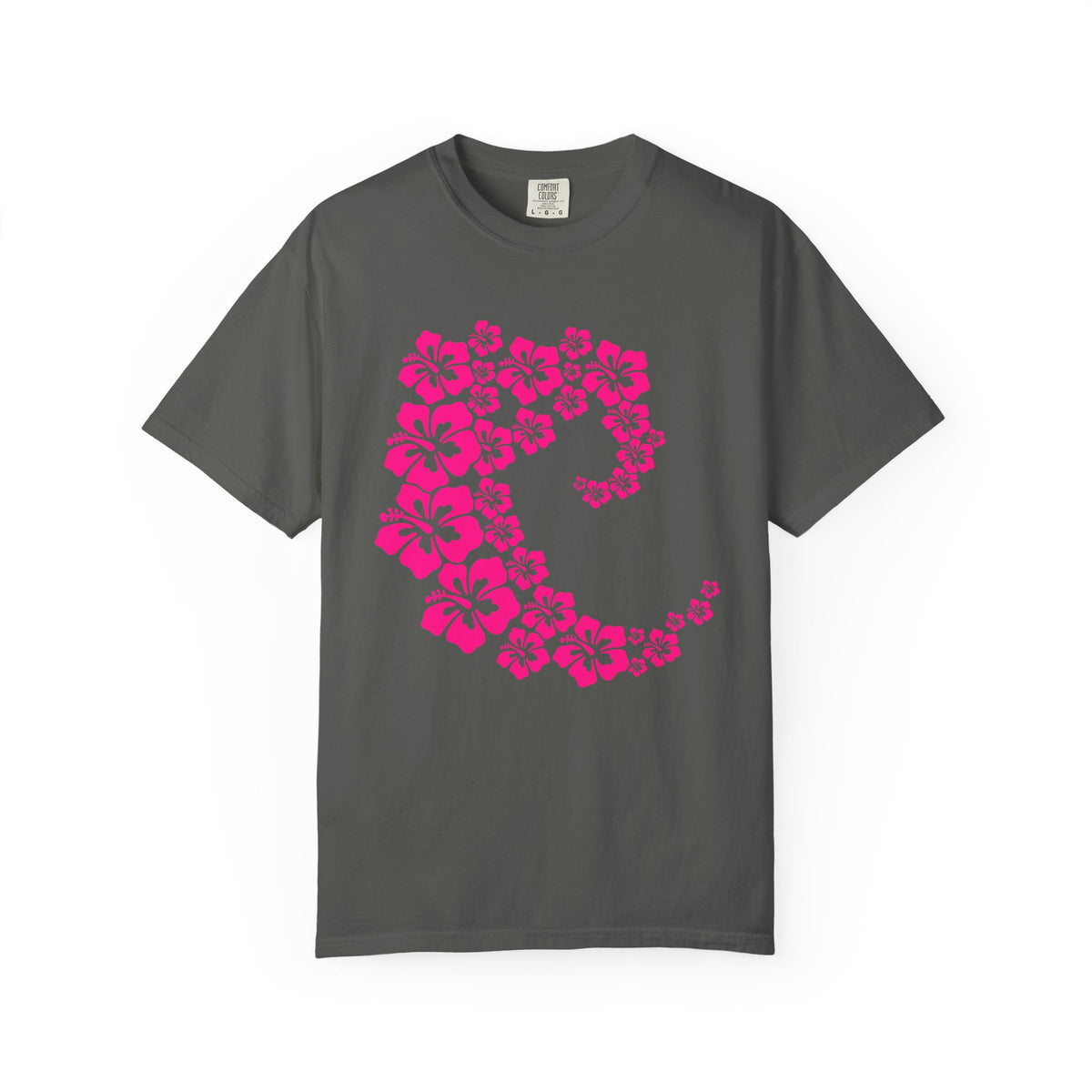 Hibiscus Wave Tee | Pink Flower Wave Shirt | Tropical Hawaiian Hibiscus T-Shirt | Comfort Colors
