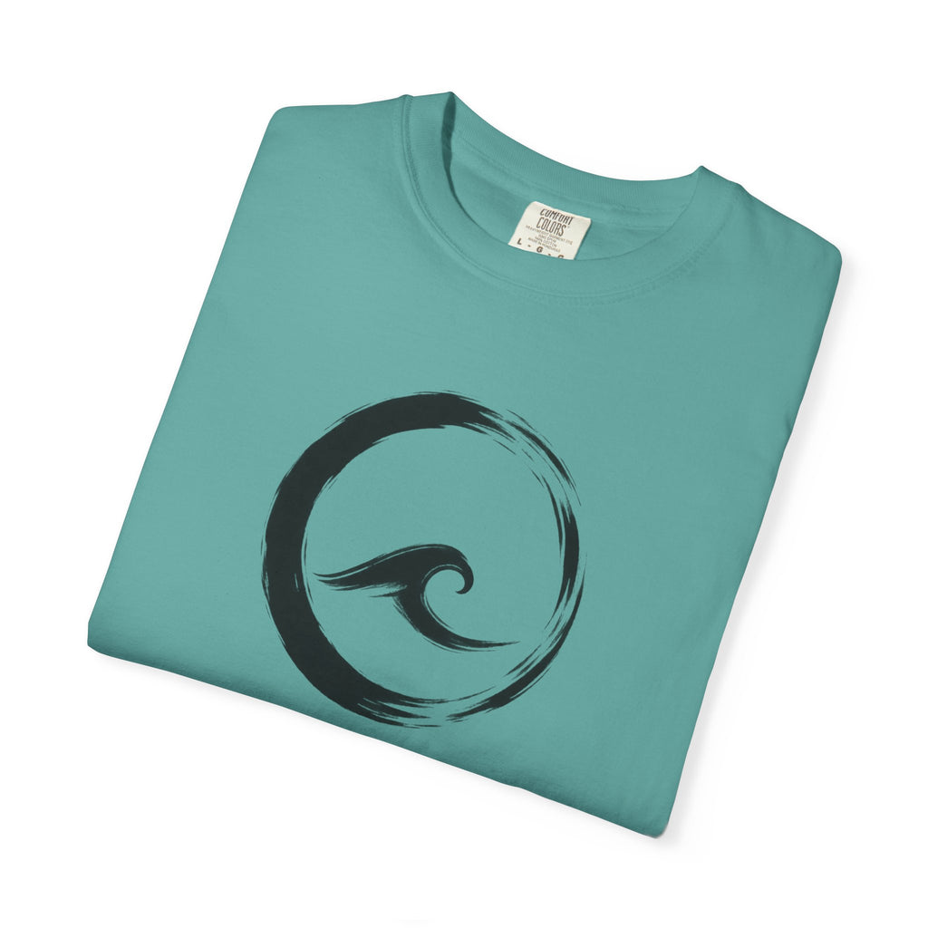 Inhale Calm Exhale Waves Tee | Zen Enso Wave Shirt | Yoga Meditation T-Shirt | Comfort Colors Ivory