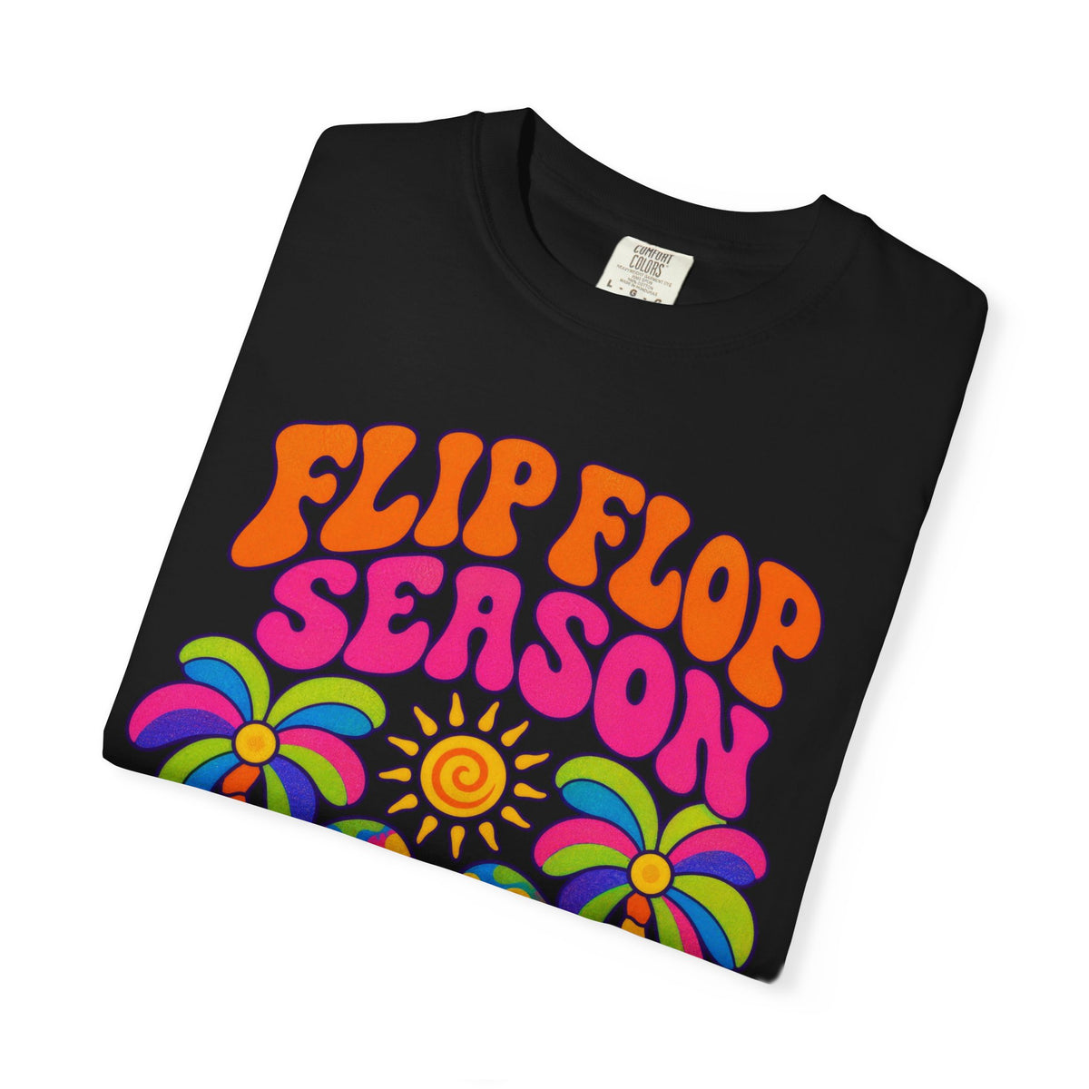 Flip Flop Season Tee | Summer Beach Shirt | Colorful Sandals T-Shirt | Comfort Colors