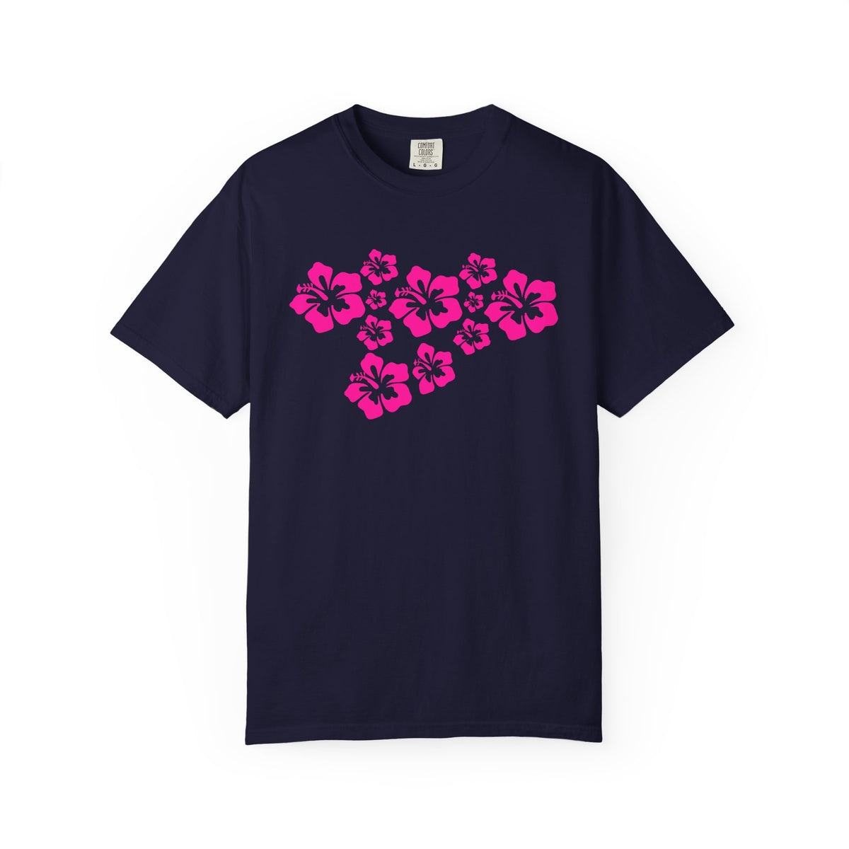 Hibiscus Flowers Tee | Pink Hibiscus Cluster Shirt | Tropical Island Flower T-Shirt | Comfort Colors
