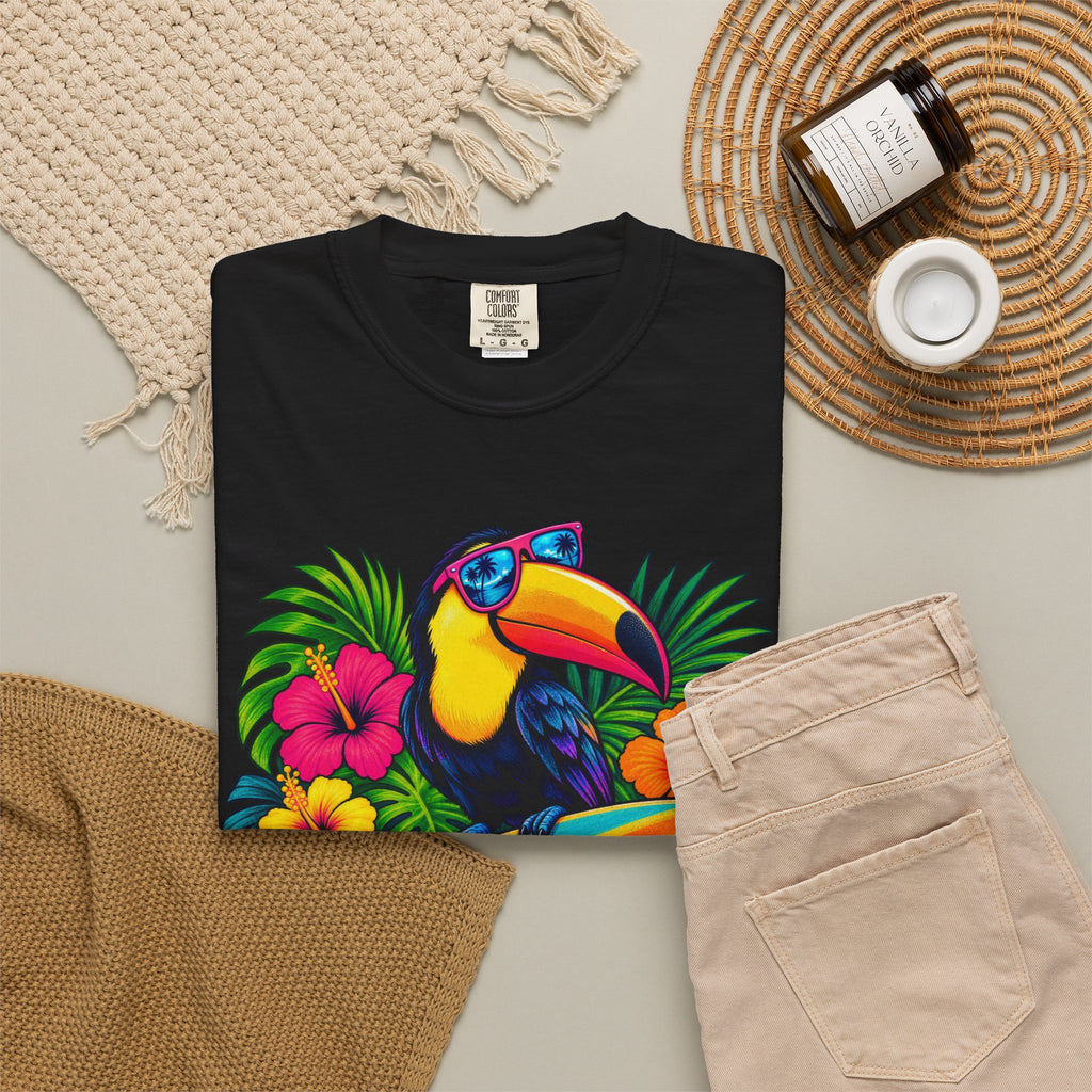 Tropical Mood Toucan Tee | Funny Toucan Surf Shirt | Tropical Jungle T-Shirt | Comfort Colors
