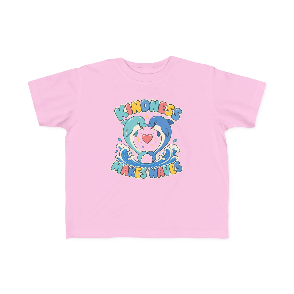 Kindness Makes Waves Kids Tee | Kindness Dolphin Kids Shirt | Toddler Beach T-Shirt | Surf Kid Gift