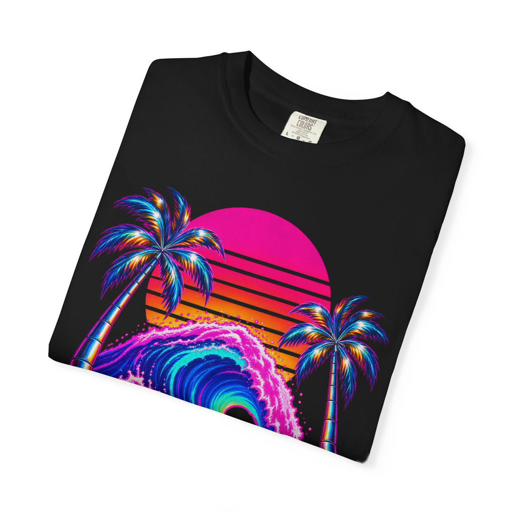 Neon Swell Tee | 80s Neon Surf Shirt | Retro Wave T-Shirt | Comfort Colors