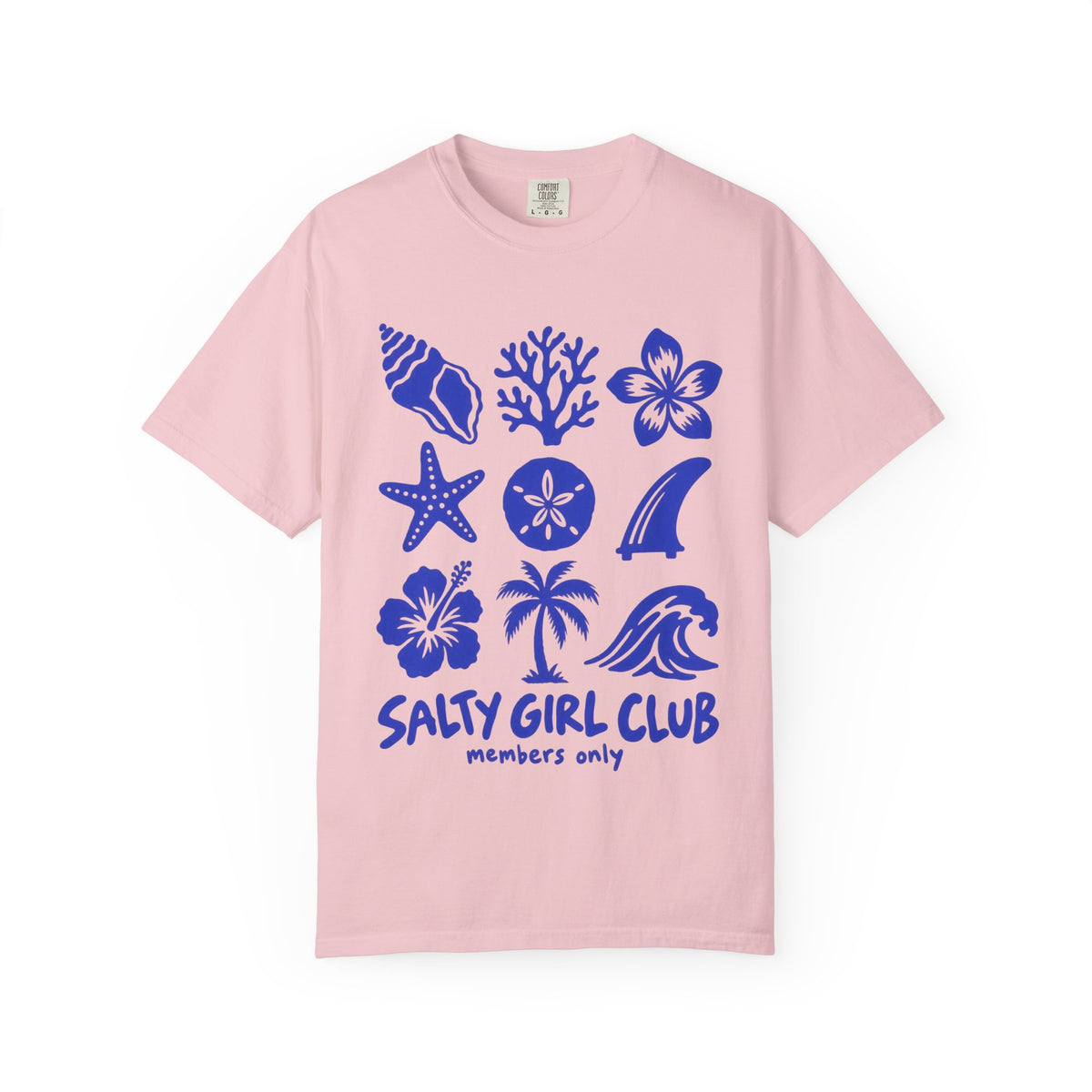 Salty Girl Club Shirt | Sea Shell Icons Beach Tee | Comfort Colors T-Shirt