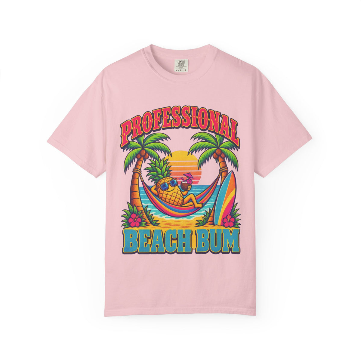 Professional Beach Bum Tee | Funny Pineapple Hammock Shirt | Retro Vacation T-Shirt | Comfort Colors