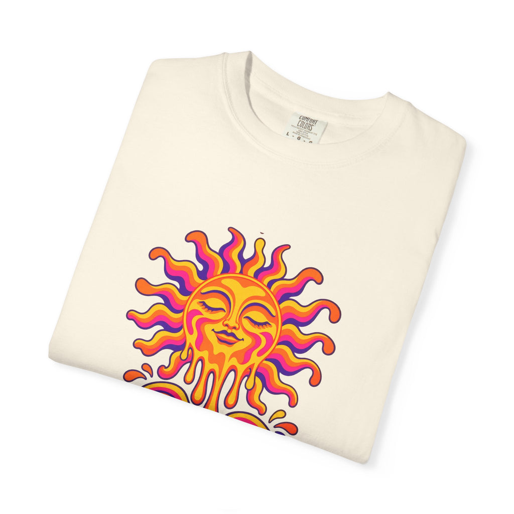 Melt Into Summer Tee | Trippy Retro Sun Shirt | 70s Psychedelic Summer T-Shirt | Comfort Colors Black